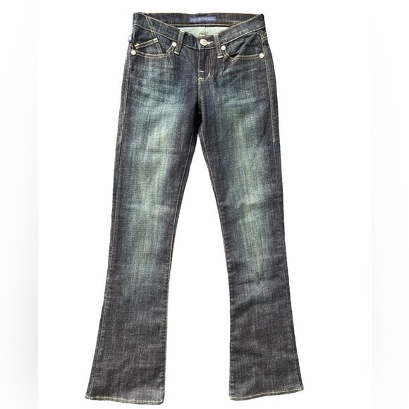 Rock & Republic Kasandra Mid Rise Bootcut Dark Wash Bling Pockets size 2 - Picture 2 of 11